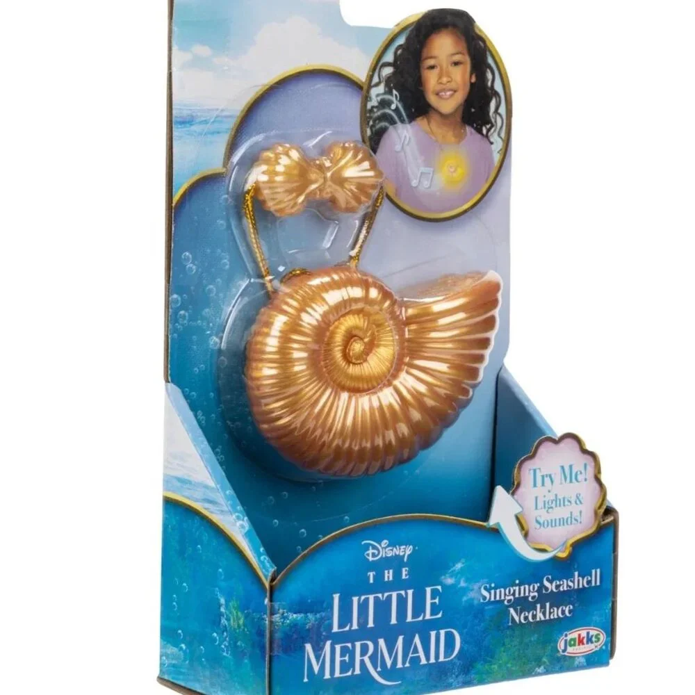 DISNEY The Little Mermaid Ariel SINGING Seashell LIGHT UP Necklace NEW